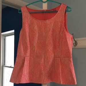 Lacy Salmon Peplum Top